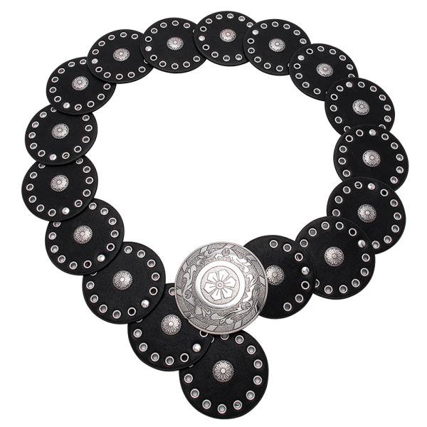 Y2K METAL WESTERN CONCHO STUDDED ROUND BELT