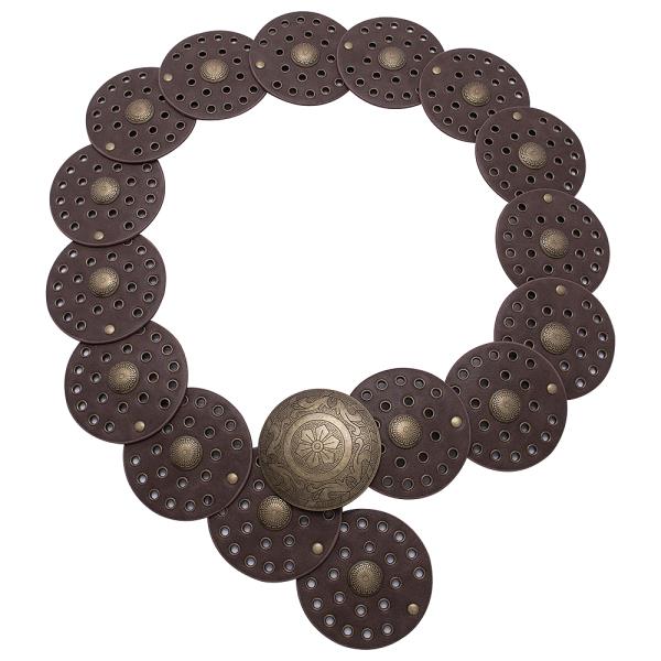 Y2K METAL WESTERN CONCHO EMBOSSED CIRCLE BELT