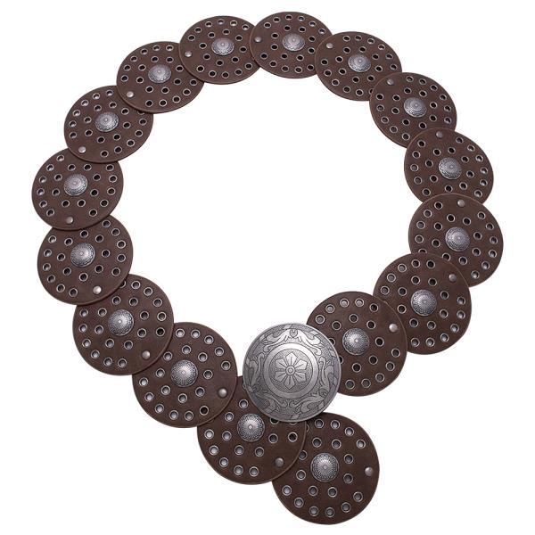 Y2K METAL WESTERN CONCHO EMBOSSED CIRCLE BELT
