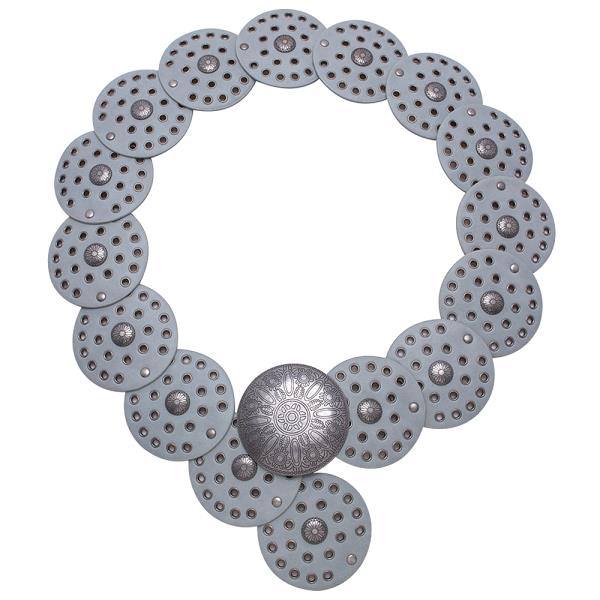 Y2K METAL WESTERN CONCHO EMBOSSED CIRCLE BELT
