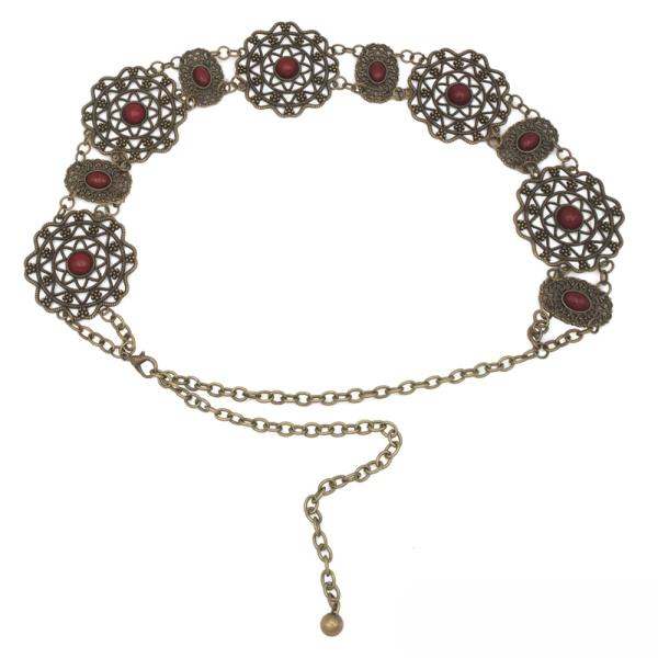 CAB ACCENTED FILIGREE CHAIN BELT