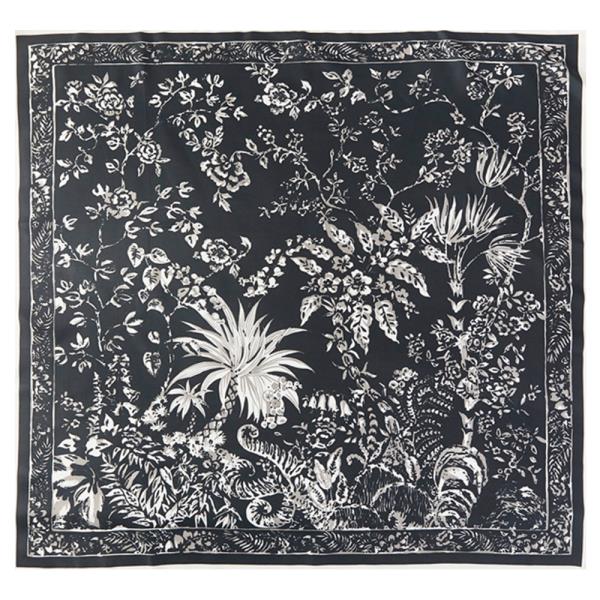 VINTAGE BOTANICAL PRINT BANDANA SQUARE NECK SCARF