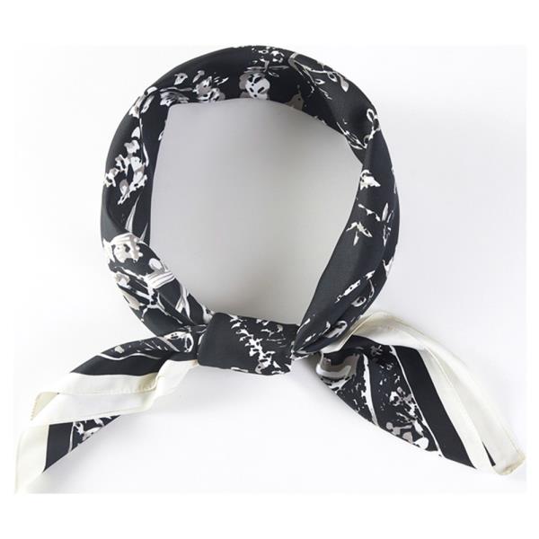 VINTAGE BOTANICAL PRINT BANDANA SQUARE NECK SCARF