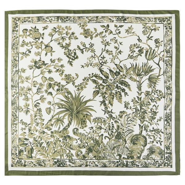 VINTAGE BOTANICAL PRINT BANDANA SQUARE NECK SCARF