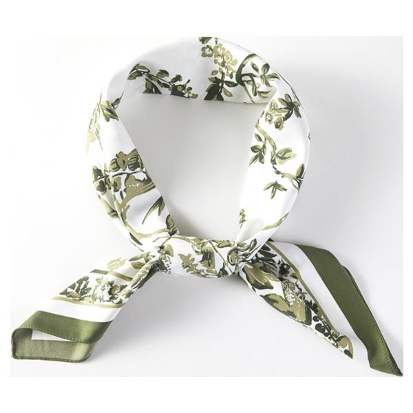 VINTAGE BOTANICAL PRINT BANDANA SQUARE NECK SCARF