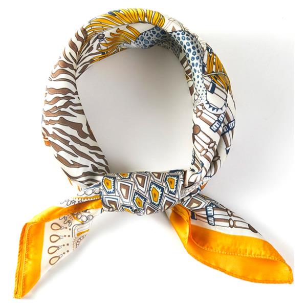 GEOMETRIC PATTERN BANDANA SQUARE NECK SCARF