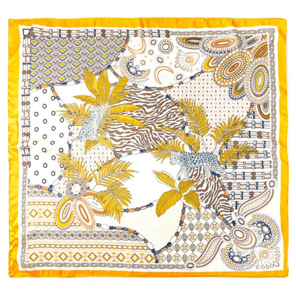 GEOMETRIC PATTERN BANDANA SQUARE NECK SCARF
