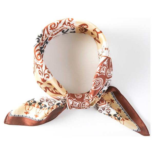 PAISLEY􏰀 ARABESQUE ORIENTAL BANDANA SQUARE NECK SCARF