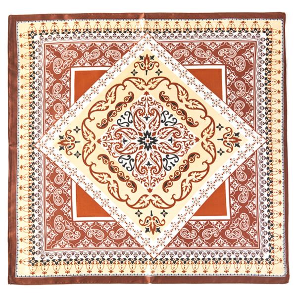 PAISLEY􏰀 ARABESQUE ORIENTAL BANDANA SQUARE NECK SCARF