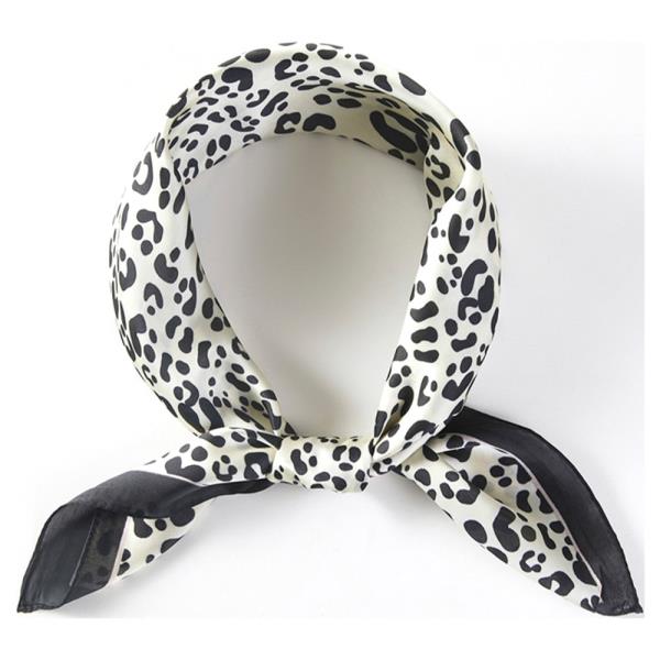 FLOWER SILKY BANDANA SQUARE NECK SCARF
