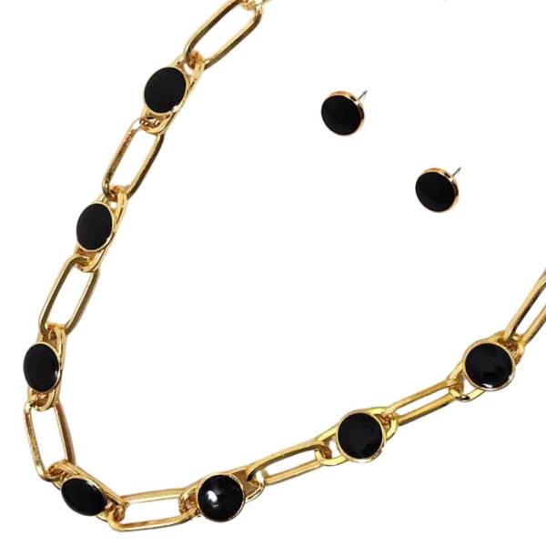 ROUND BEAD OVAL LINK NECKLACE