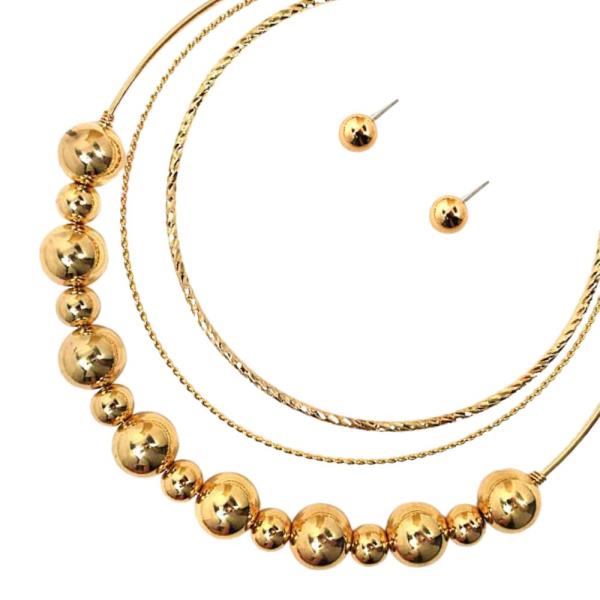 BALL BEAD LAYERED NECKLACE