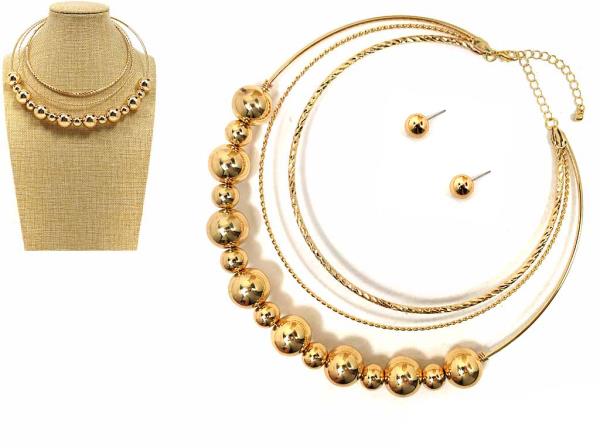 BALL BEAD LAYERED NECKLACE