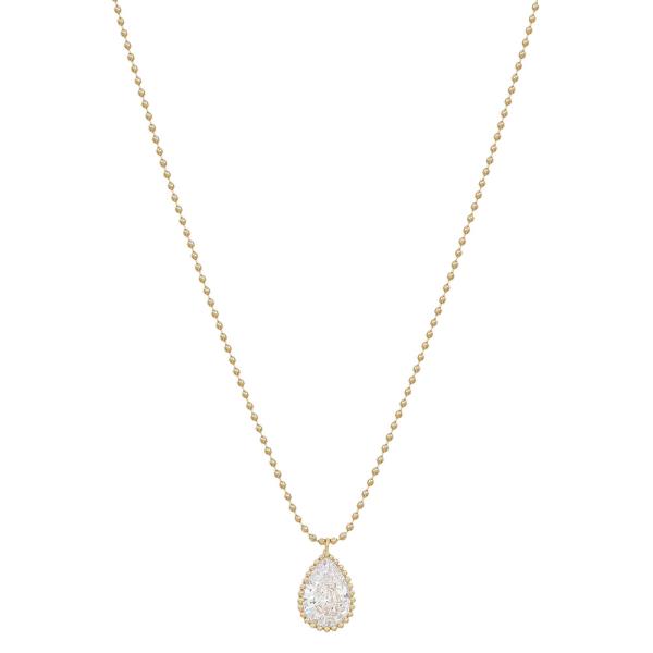 TEARDROP CUBIC DOT CHAIN SHORT NECKLACE