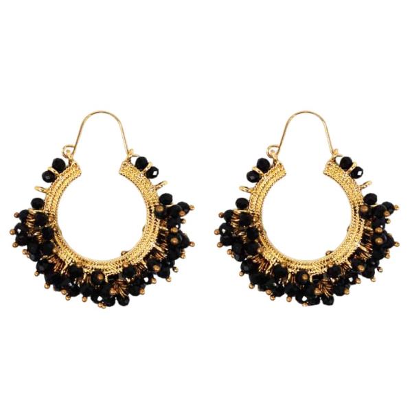 BEADED HOOP EARRING