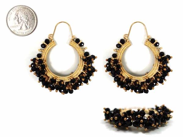 BEADED HOOP EARRING