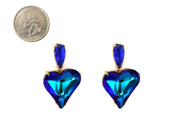 CRYSTAL HEART DANGLE EARRING