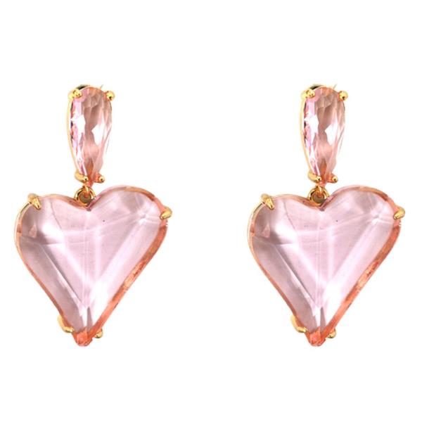 CRYSTAL HEART DANGLE EARRING
