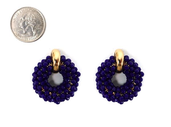 BEADED ROUND EARRING