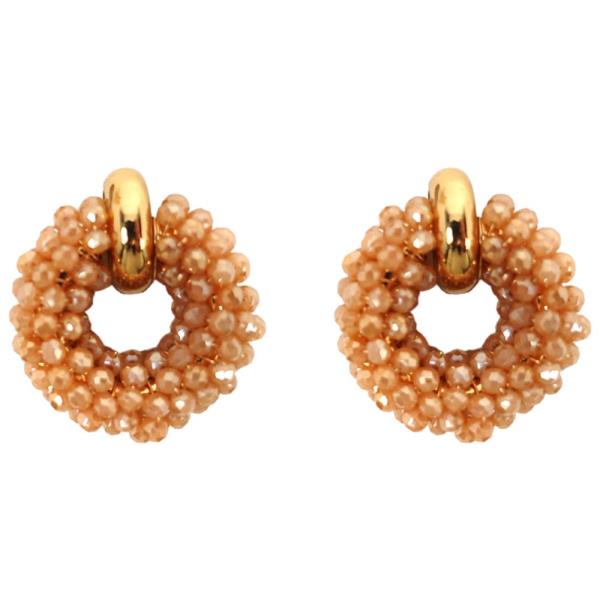 BEADED ROUND EARRING