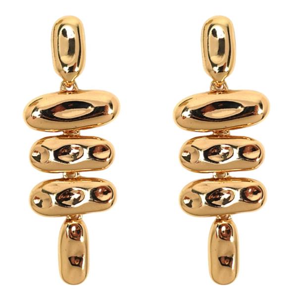 OVAL LINK METAL DANGLE EARRING
