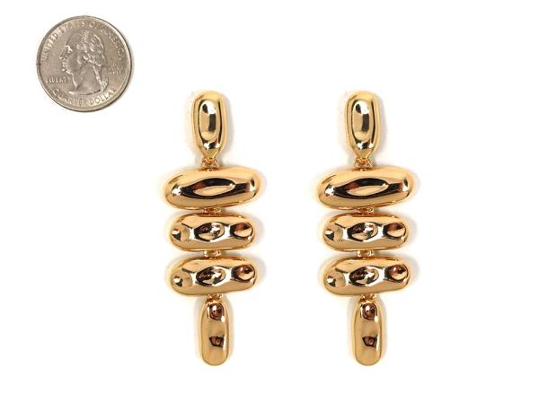 OVAL LINK METAL DANGLE EARRING