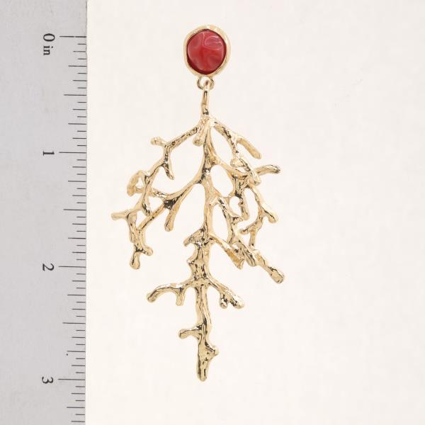 CORAL SHAPE METAL DANGLE EARRING