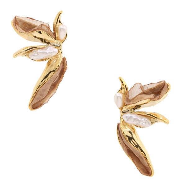 FLOWER PEARL BEAD EARRING