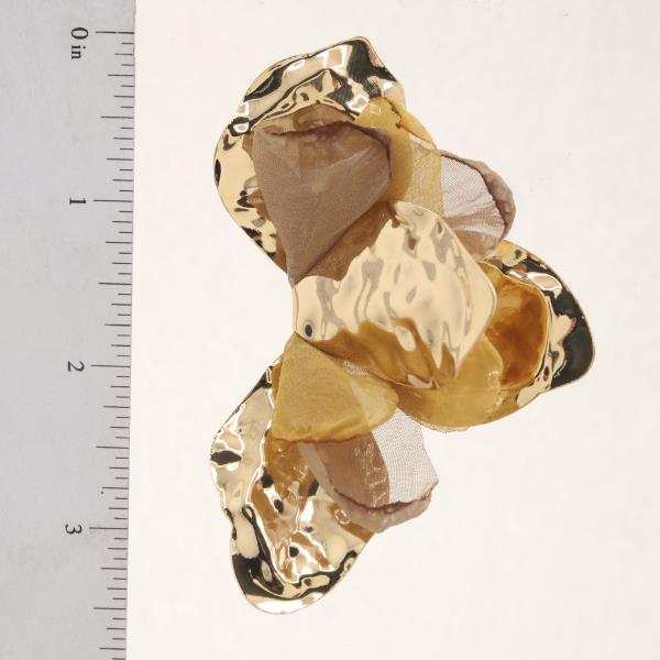 HAMMERED METAL TULLE FLOWER SHAPE EARRING
