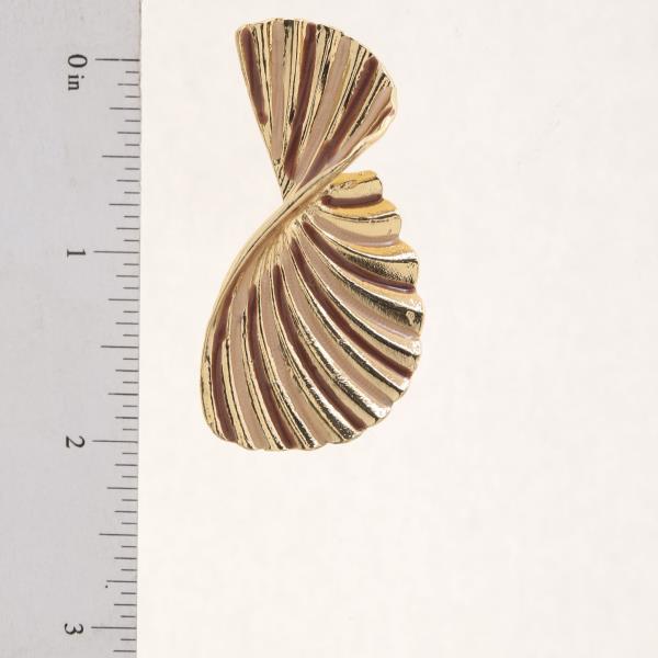 COLOR LINED RUFFLE METAL EARRING