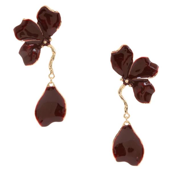 FLOWER METAL DANGLE EARRING