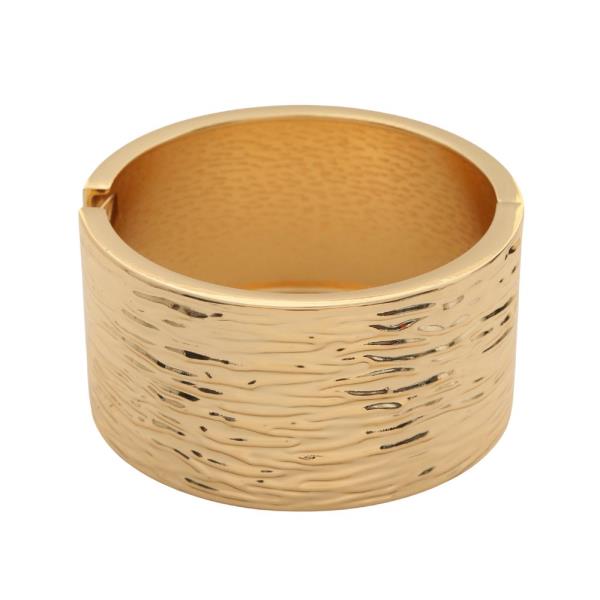 TEXTURED WIDE METAL CUFF BRACELET