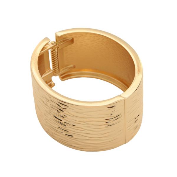 TEXTURED WIDE METAL CUFF BRACELET