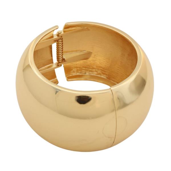 WIDE METAL BANGLE HINGED BRACELET