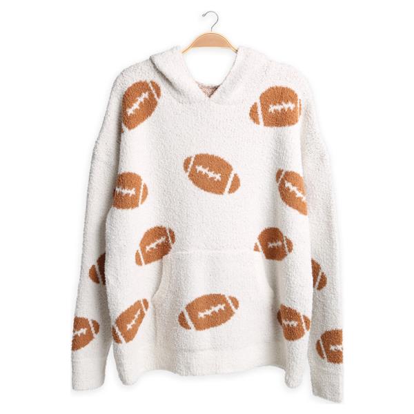 FOOTBALL HOODED SWEATER W/ POCKET