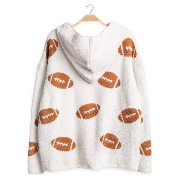 FOOTBALL HOODED SWEATER W/ POCKET