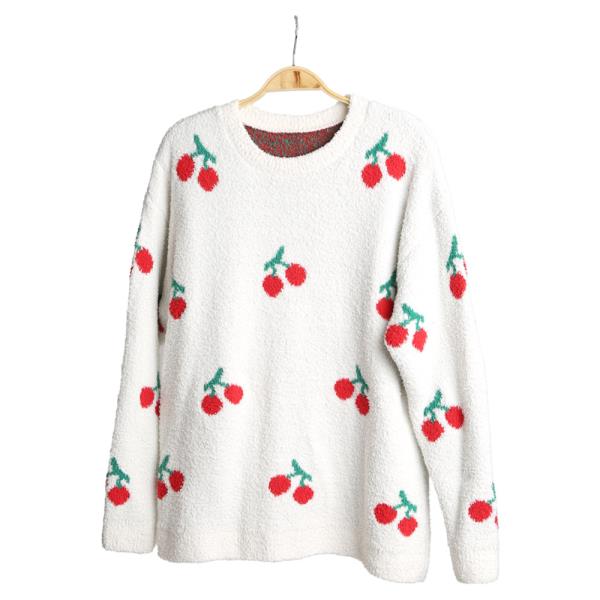CHERRY CREW NECK SWEATER