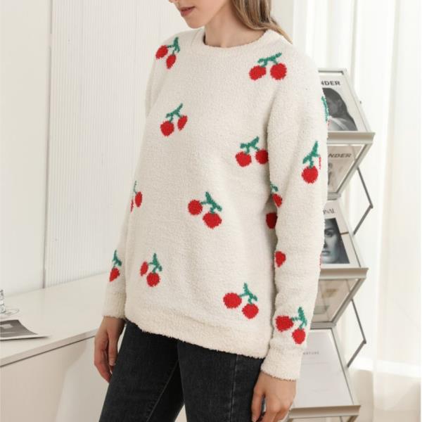 CHERRY CREW NECK SWEATER