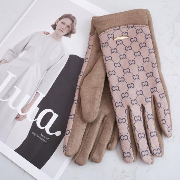 MONOGRAM PATTERN WINTER GLOVES