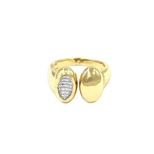 RHINESTONE METAL OPEN RING