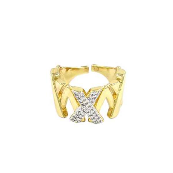 RHINESTONE CRISS CROSS RING