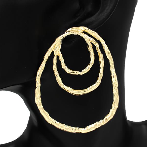 LAYERED DROP METAL EARRING