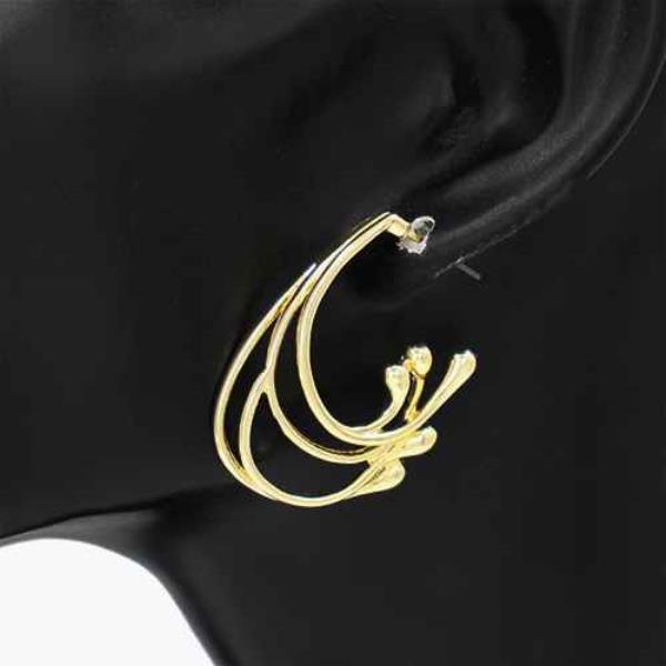 LAYERED HOOP POST EARRING