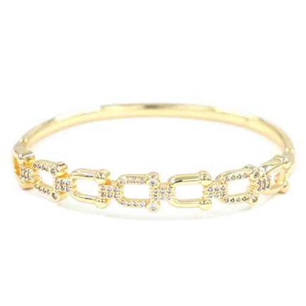 RHINESTONE CHAIN LIKE BANGLE BRACELET