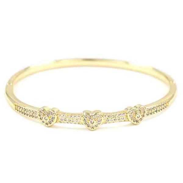 RHINESTONE HEART BANGLE BRACELET