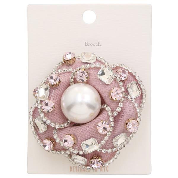 PEARL BEAD FABRIC BROOCH