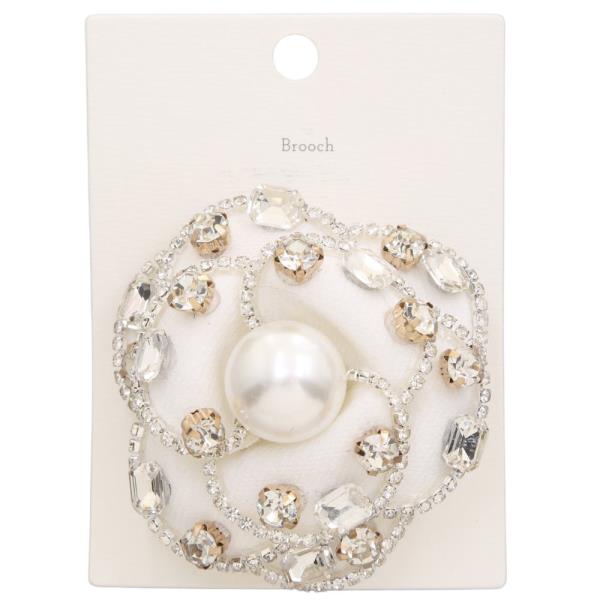PEARL BEAD FABRIC BROOCH