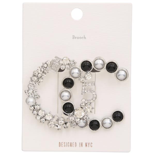 ROUND CIRCLE OPEN CIRCLE RHINESTONE BROOCH