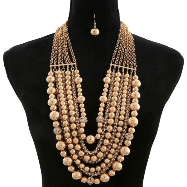 BALL BEAD LAYERED NECKLACE