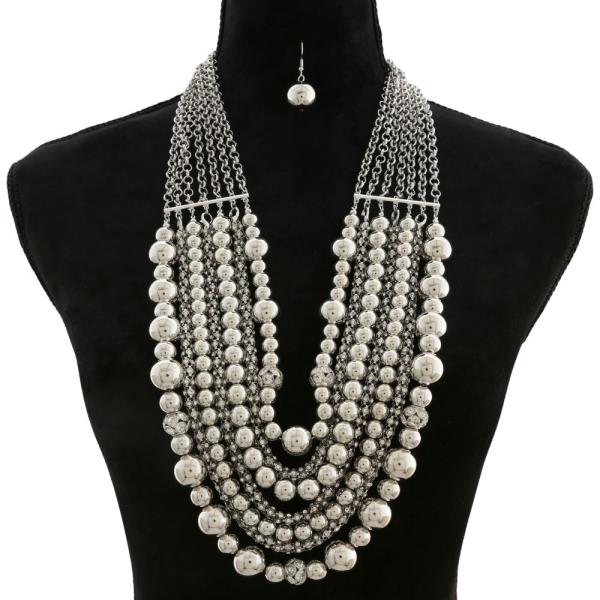 BALL BEAD LAYERED NECKLACE